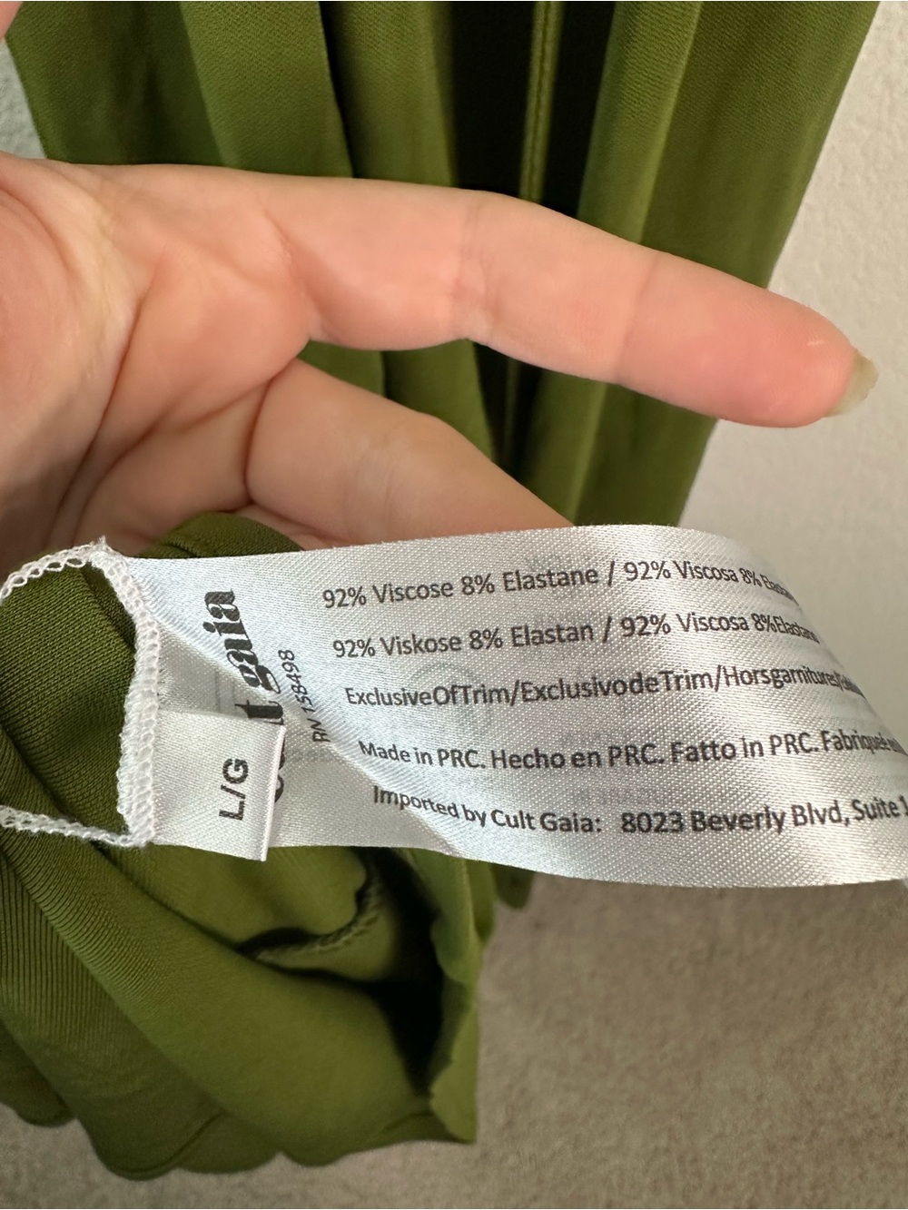 CULT GAIA Chi Maxi Dress Gown in Deep Pasture Green SZ L - Picture 5 of 9